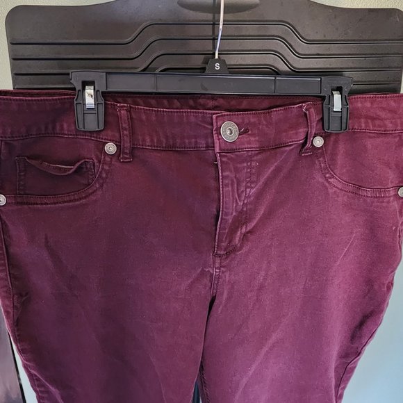 M Jeans by Maurices Skinny Mid Rise Side Maroon Size 18R - Picture 3 of 8